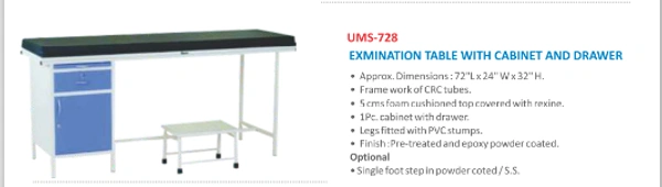 Unisearch Medicare Examination Table with Cabinet and Drawer